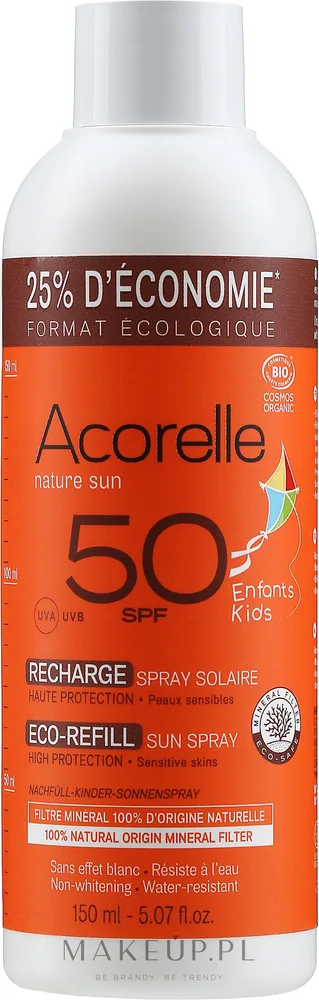 Спрей для тела Acorelle Sun Spray Kids SPF 50 детский с маслом малины 150 мл