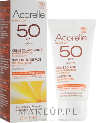 Солнцезащитный крем для лица Acorelle SPF 50 с пудровым эффектом 50 мл