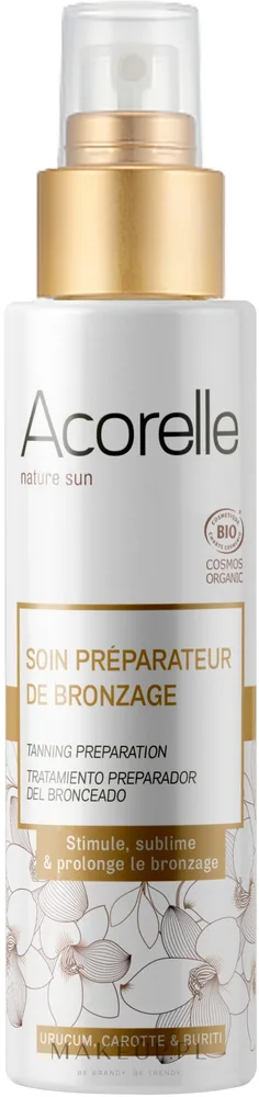 Масло для загара Acorelle с маслом каранджи для ровного загара органическое