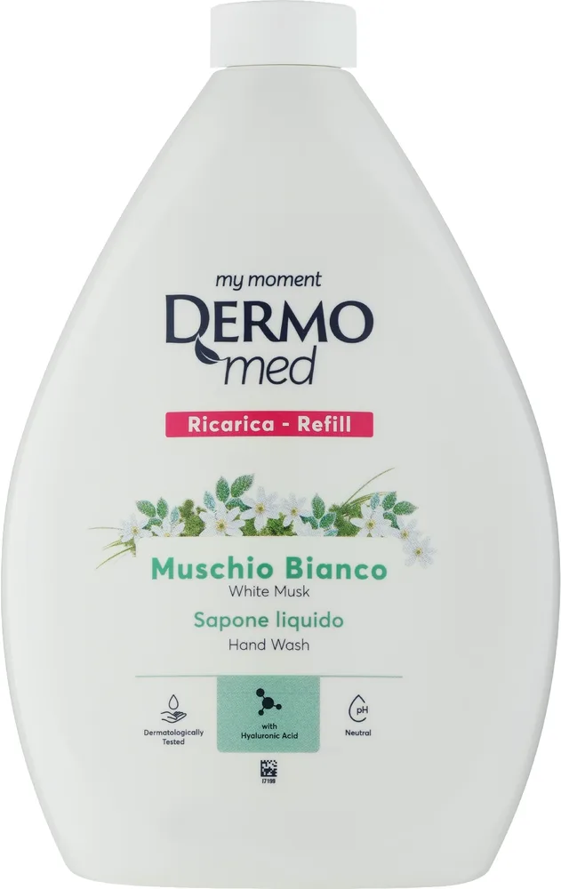 Крем-мыло Dermomed White Musk белый мускус, сменный блок 1000 мл