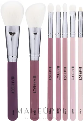 Набор кистей для макияжа Affect Cosmetics в тубусе 7 шт для лица и глаз
