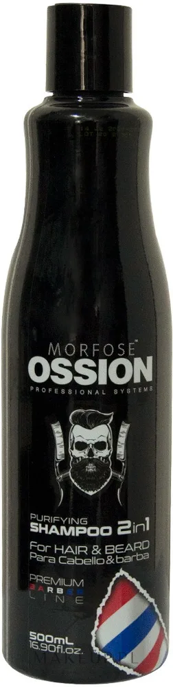 Шампунь Morfose Ossion Purifying 2 в 1 для волос и бороды с экстрактом крапивы 500 мл