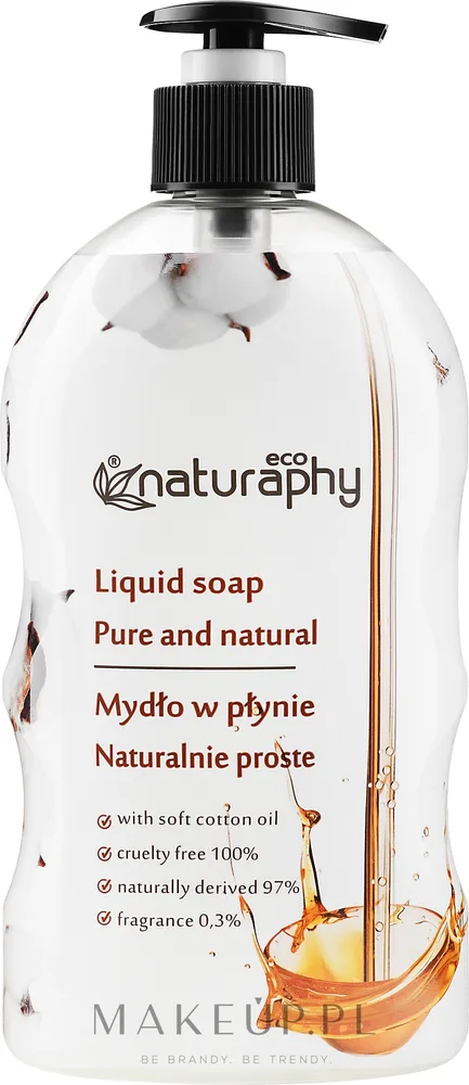 Naturaphy Bluxcosmetics Natural Eco Liquid Soap With Cottonseed Oil - Жидкое мыло для рук Bluxcosmetics Natural Eco с хлопковым маслом, 650 мл