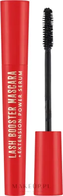Dermacol Lash Booster Mascara Extension Power Serum тушь для ресниц с сывороткой Black 9.5 мл, черная тушь на восках с биотиноилтрипептидом и пантенолом, объем и разделение