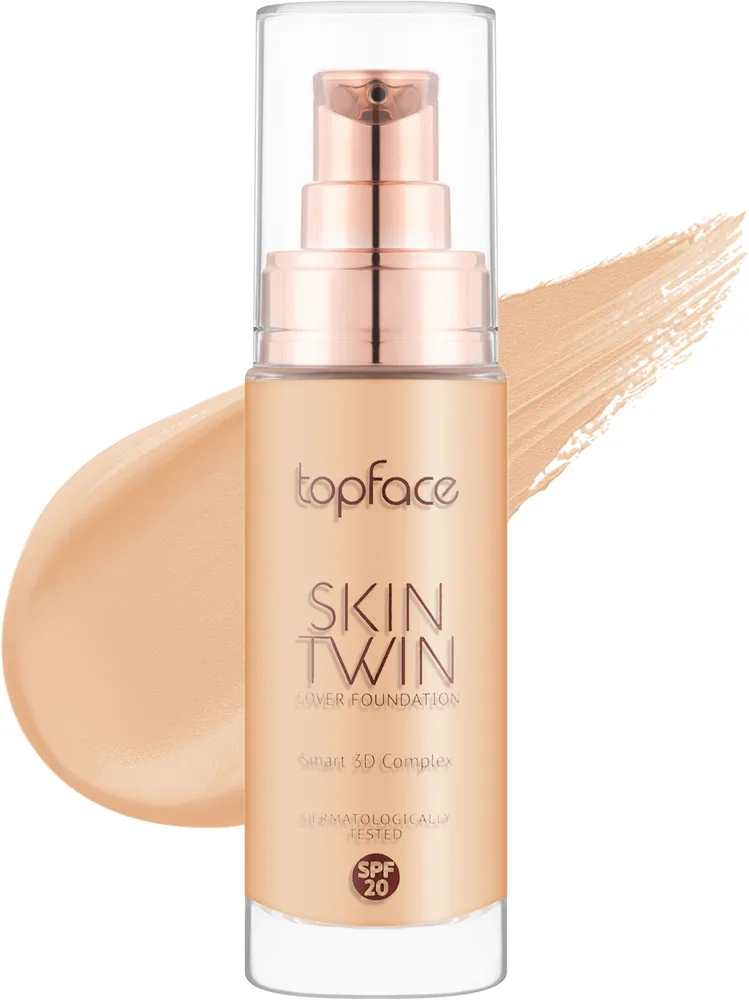 Тональный флюид TopFace Skin Twin Cover Foundation, 32 мл, оттенок 005