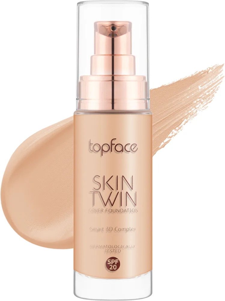 Тональный флюид TopFace Skin Twin Cover Foundation, 32 мл, оттенок 006