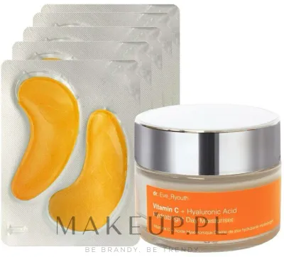 Набор Dr. Eve_Ryouth Brightening Pro золотые патчи под глаза и дневной крем с витамином C 10 шт+50 мл