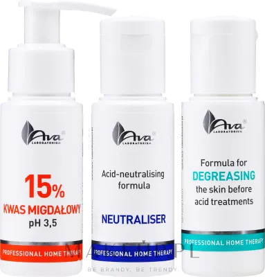AVA Laboratorium AVA Laboratorium Professional Home Therapy (lot/50 мл + peeling/50 мл + neutrolizer/50 мл) - Набор для пилинга AVA Professional Home Therapy обезжириватель кислотный пилинг и нейтрализатор 3x50 мл
