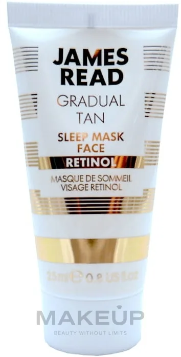 James Read Sleep Mask Face Retinol Gradual Tan Travel Size — ночная маска для лица с автозагаром и ретинолом, дорожный формат, 25 мл
