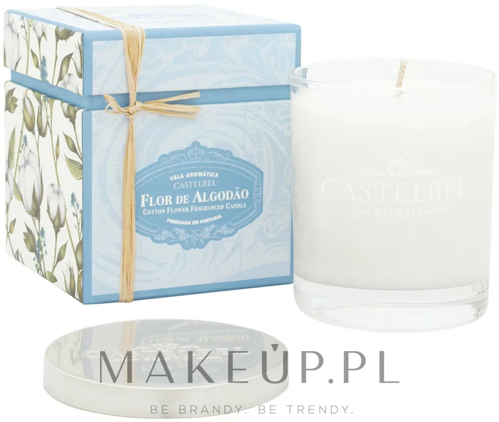 Castelbel Cotton Flower / Ароматическая свеча в стекле, пудрово-цветочный аромат хлопка