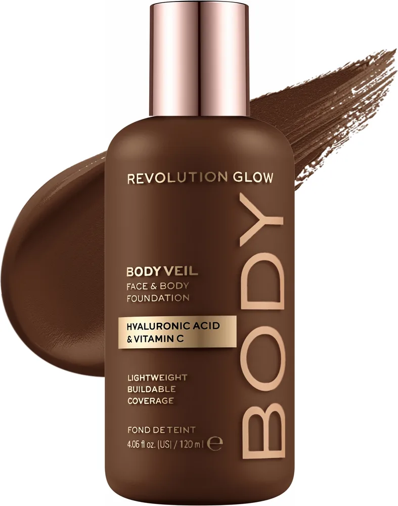 Тональный флюид Makeup Revolution Body Veil Face & Body Foundation для лица и тела, 120 мл, оттенок F15