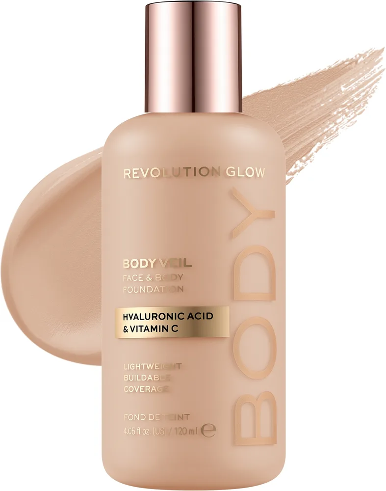 Тональный флюид Makeup Revolution Body Veil Face & Body Foundation для лица и тела, 120 мл, оттенок F6
