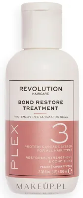 Маска для волос Revolution Haircare Plex 3 восстанавливающая, для повреждённых волос, растительные протеины, пантенол, фитантриол, 250 мл