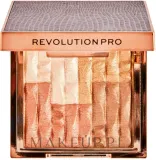 Makeup Revolution Paleta bronzerów i rozświetlaczy - Палетка бронзеров и хайлайтеров Revolution Pro Goddess Glow Shimmer Brick Bronzer, оттенок Sublime — фото 1