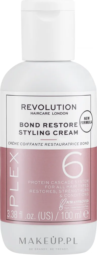 Крем для укладки волос Revolution Haircare Plex 6 несмываемый, для всех типов волос, растительные протеины, пантенол, 100 мл