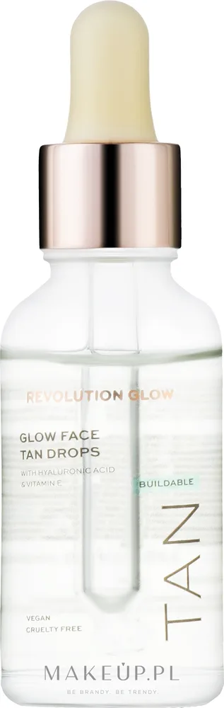 Makeup Revolution Makeup Revolution Drops For The Face With Hyaluronic Acid - Автозагарные капли для лица Мейкап Революшн Drops гиалуроновая кислота витамин E 30 мл
