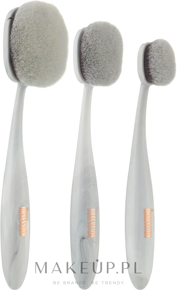 Набор кистей для макияжа Makeup Obsession Marble Contour & Light Brushes White 3 шт