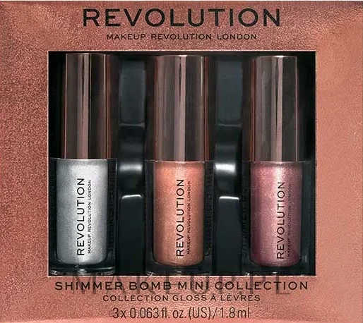 Набор мини-блесков для губ Makeup Revolution Shimmer Bomb Mini Collection 3 оттенка по 1.8 мл