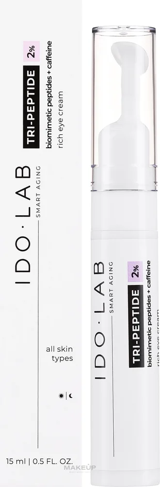 Крем для кожи вокруг глаз Idolab Tri-Peptide 2 Rich Eye Cream с биомиметическими пептидами и экстрактом гуараны, 15 мл