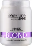 Маска для волос Stapiz Sleek Line для светлых волос, холодный оттенок, фиолетовый пигмент, протеины шёлка, керамиды, 1000 мл — фото 3