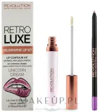 Набор для губ Makeup Revolution Retro Luxe Holographic карандаш для губ 1 г и жидкая матовая помада 5.5 мл — фото 1