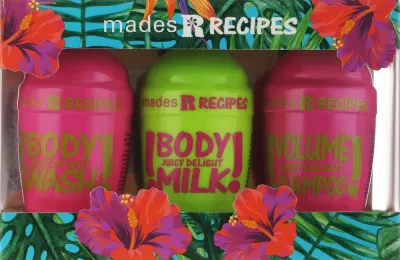 Набор Recipes Juicy Delight шампунь гель и молочко с маракуйей и бразильским перцем 3x100 мл