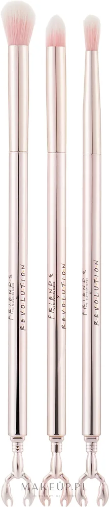 Набор кистей для макияжа Makeup Revolution X Friends Lobster Brush Set 3 шт. с косметичкой