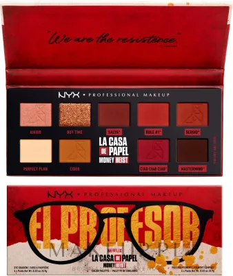 Палетка теней для век NYX Professional Makeup La Casa De Papel 10 оттенков