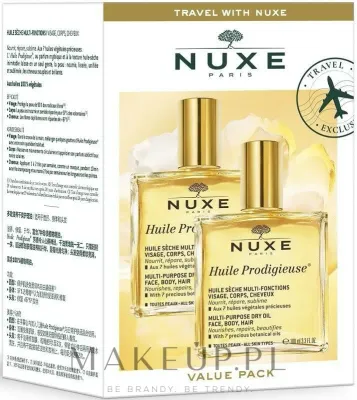 Набор сухого масла Nuxe Huile Prodigieuse для лица тела и волос с 7 растительными маслами 2x100 мл