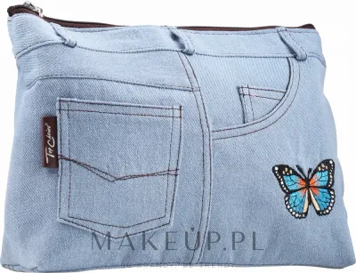 Косметичка Top Choice Motifs 94774 деним голубая с бабочкой 31х21,5х8,5 см