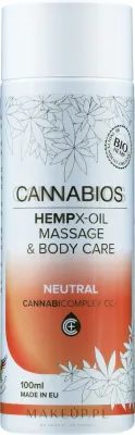 Массажное масло для тела Cannabios Hempx-Oil Neutral нейтральное с маслом конопли