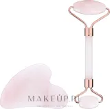 Набор для массажа лица Zoe Ayla Rose Quartz роллер из розового кварца и скребок гуаша — фото 2