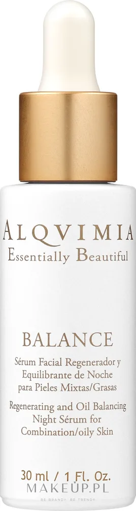 Alqvimia Alqvimia Regenerating And Oil Balancing Night Serum - Масляная сыворотка для лица Алквимия Regenerating Oil Balancing жожоба фундук миндаль ночная 30 мл
