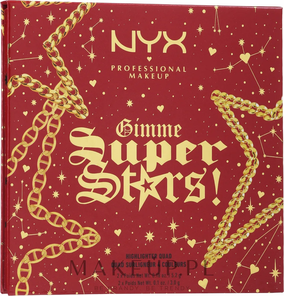 Палетка хайлайтеров NYX Professional Makeup Gimme Super Stars Highlighter Quad Palette
