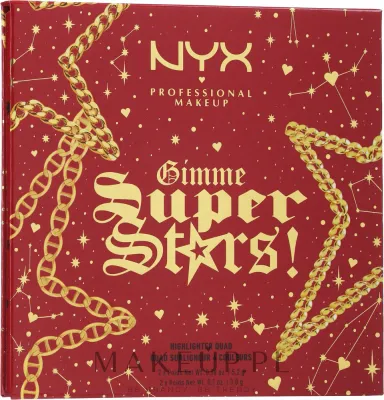 Палетка хайлайтеров NYX Professional Makeup Gimme Super Stars Highlighter Quad Palette