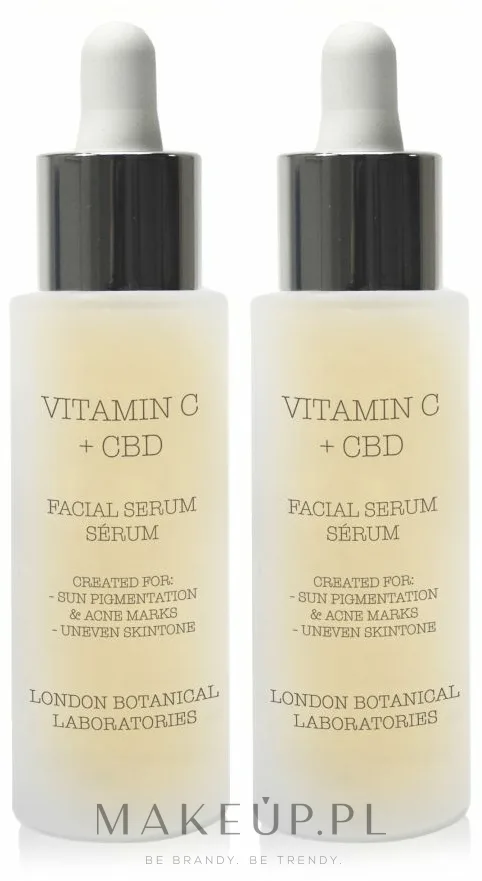 London Botanical Laboratories London Botanical Laboratories Vitamin C + CBD Serum (serum/30 мл + serum/30 мл) - Набор сывороток для лица London Botanical Vitamin C + CBD с ананасом и гиалуроном 2x30 мл