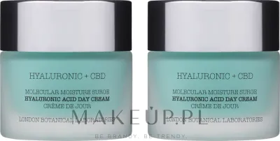 London Botanical Laboratories London Botanical Laboratories Hyaluronic Acid+CBD Molecular Moisture Surge Hyaluronic Acid Day Cream (cr/50 мл + c/50 мл) - Набор дневных кремов London Botanical Hyaluronic Acid + CBD увлажняющих с гиалуроном 2x50 мл