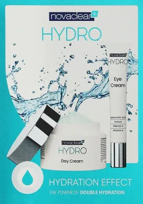 Набор Novaclear Hydro дневной гель-крем и крем для век с гиалуроном и пептидом 50+15 мл