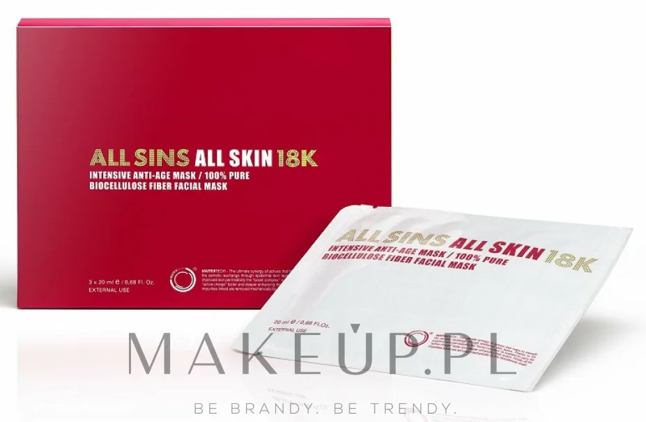 All Sins 18k All Skin Intensive Anti-Age Mask — интенсивная антивозрастная тканевая маска для лица, 3 х 20 мл, оттенок 3 x 20 мл