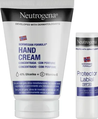 Набор Neutrogena Norwegian Formula концентрированный крем для рук и бальзам для губ SPF4 50 мл+4.8 г