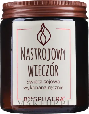 Bosphaera Moody Evening / Соевая свеча с деревянным фитилём, мята, корица и ваниль, 190 г