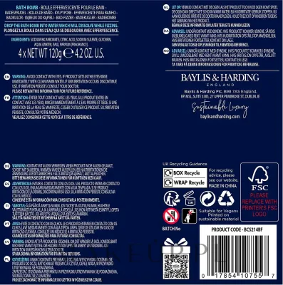 Baylis & Harding Baylis & Harding Shark 4 Bath Fizzer Set (b/fizzer/4x30g) - Набор бомбочек для ванны Baylis and Harding Shark 4 Bath Fizzer Set подарочный, ароматизированный, 4 шт. по 30 г