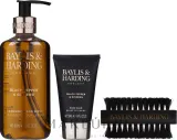 Набор Baylis & Harding Black Pepper & Ginseng жидкое мыло для рук 300 мл бальзам для рук 50 мл и щетка для ногтей — фото 2