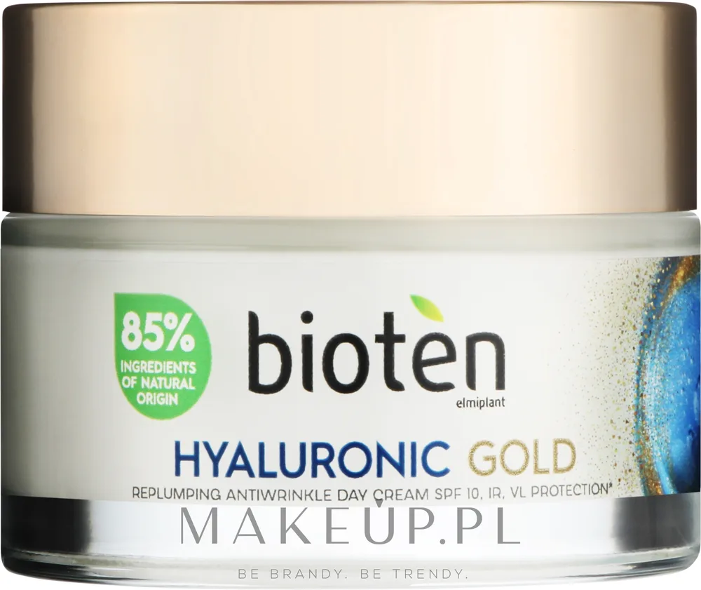Дневной крем для лица Bioten Hyaluronic Gold SPF 10 против морщин с гиалуроновой кислотой 50 мл