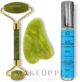 Набор Institut Claude Bell Acid Hyaluronic роллер из нефрита скребок гуаша и сыворотка с гиалуроновой кислотой 15 мл — фото 1