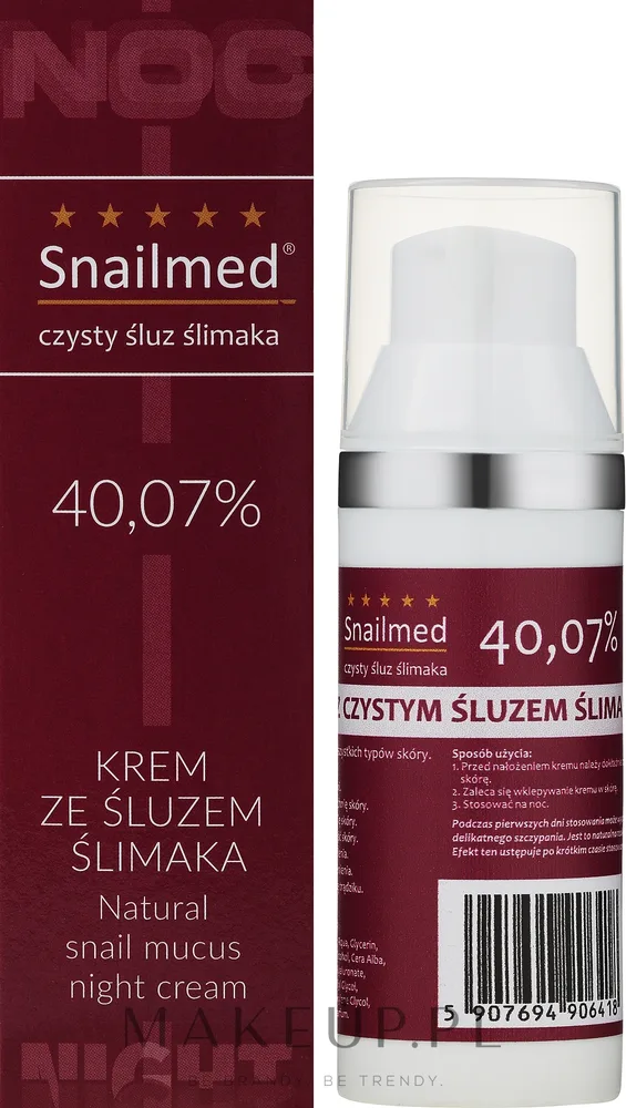 Крем для лица ночной Snailmed с фильтратом улитки увлажняющий 30/50 мл
