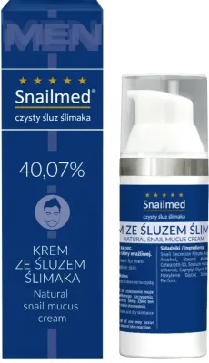 Крем для лица мужской Snailmed с фильтратом улитки и гиалуроновой кислотой 30/50 мл