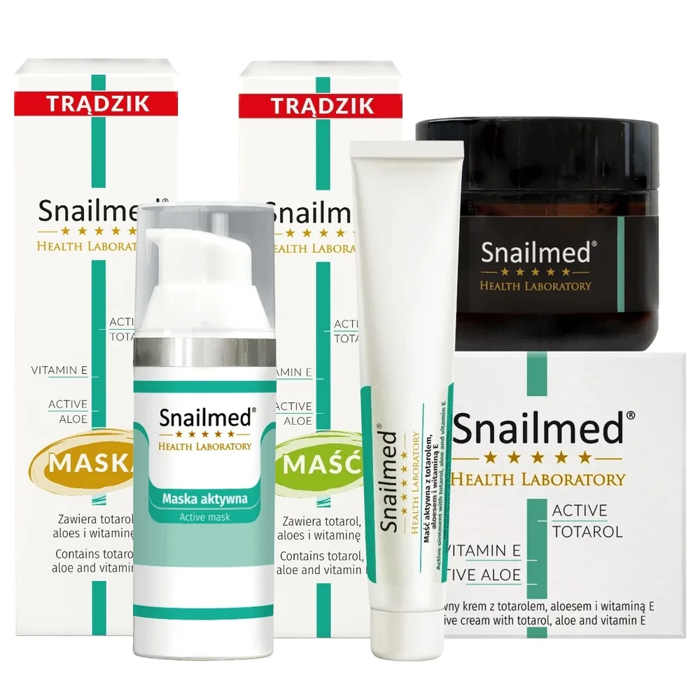 Набор Snailmed №2 для проблемной кожи мазь крем с тотаролом и маска с муцином улитки 20+60+30 мл