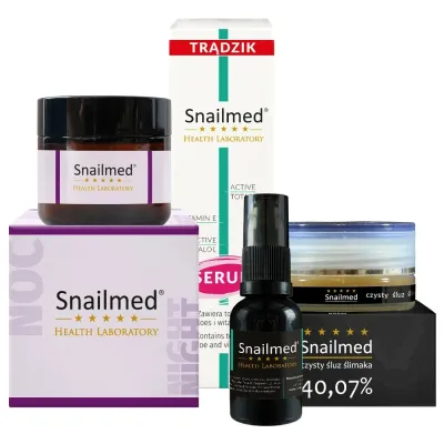Набор Snailmed №5 дневной крем ночной крем с церамидами алоэ и сыворотка 15+60+15 мл