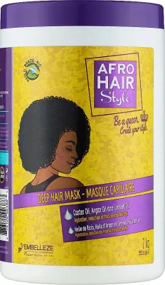 Маска для волос Novex Afro Hair Style для кудрявых волос, касторовое, аргановое, льняное масла, масло макадамии, для локонов 3C-4C, 1000 г